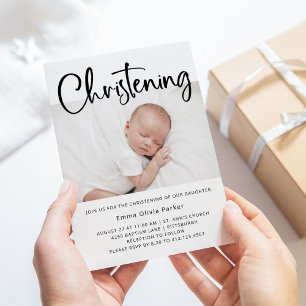 Invitación Cristalización   Simple foto mínima en blanco y ne