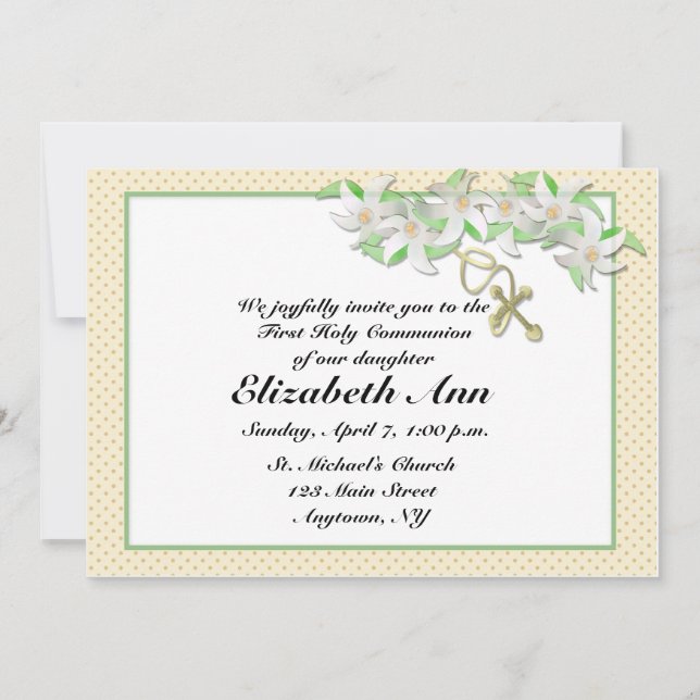 Invitación cristiana a los lirios blancos (Anverso)