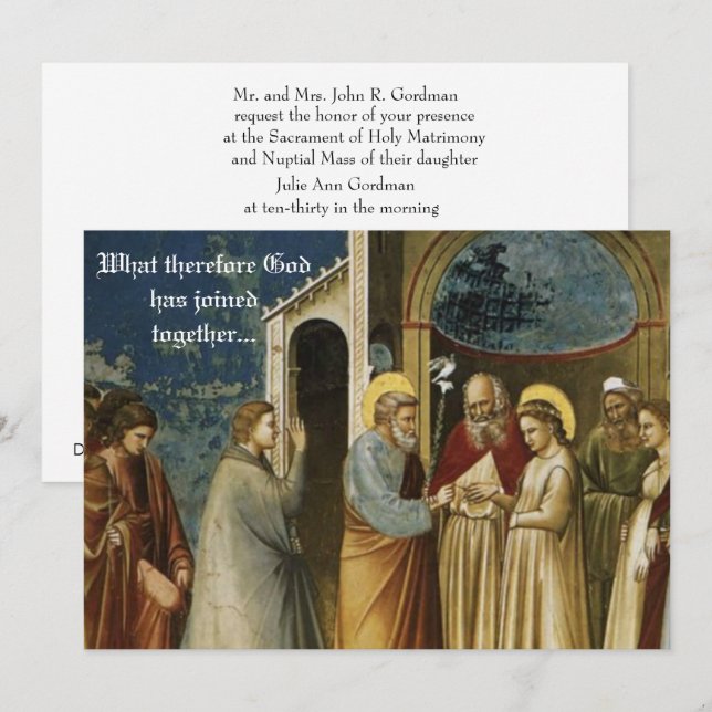 Invitación cristiana católica tradicional de la (Anverso / Reverso)