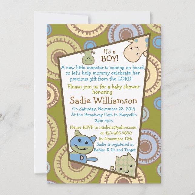 Invitación cristiana de Baby Shower de los (Anverso)