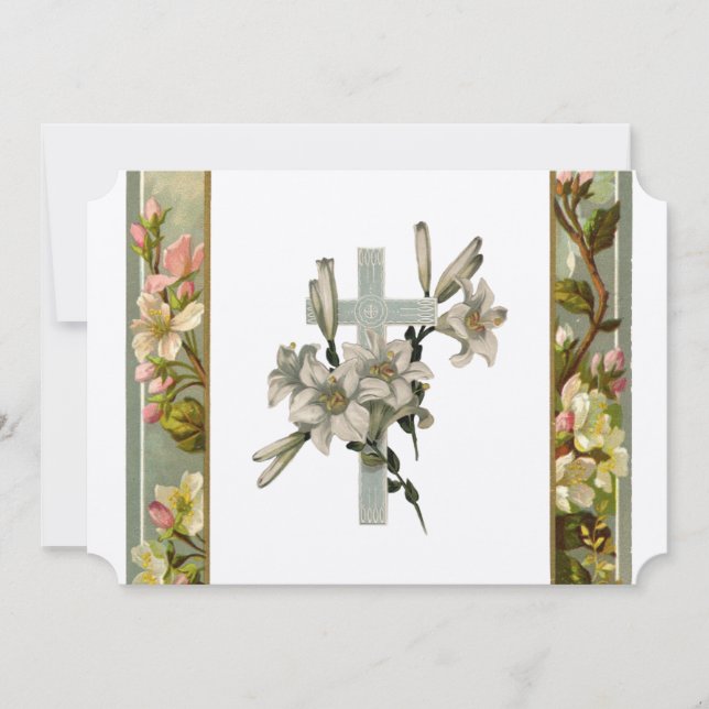 Invitación cristiana de la boda de la cruz del (Anverso)