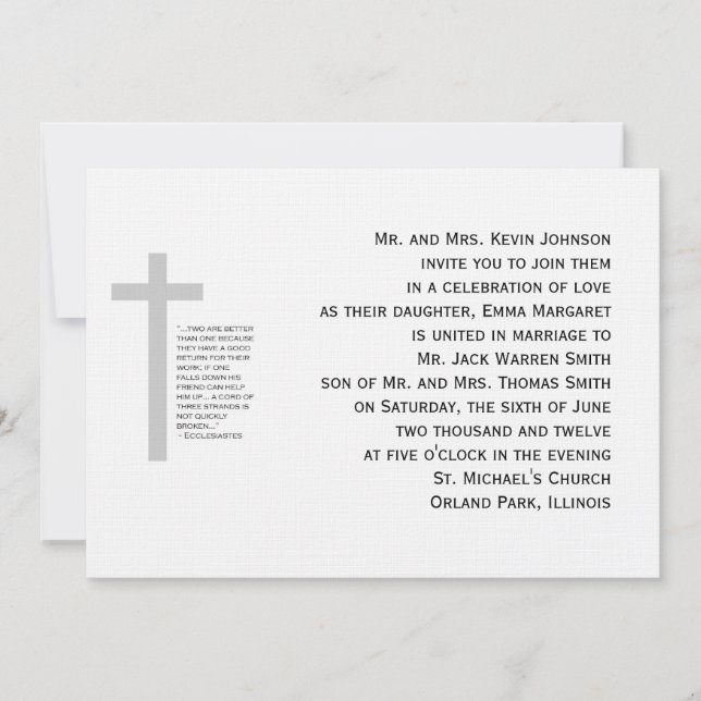 Invitación cristiana de los filamentos del cordón (Anverso)