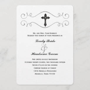 Invitación cristiana elegante de la boda de la