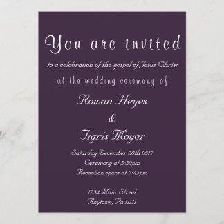 Invitación cristiana simple de la boda