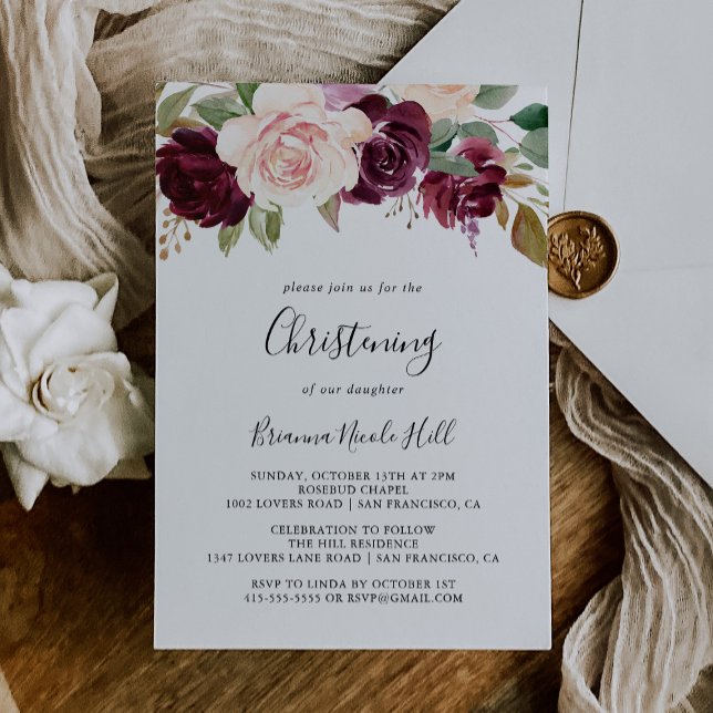 Invitación Cristianismo floral y botánico rústico (Subido por el creador)