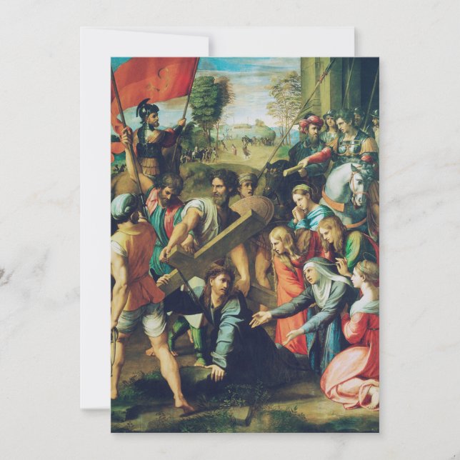 Invitación Cristo cayendo de camino al Calvario (Anverso)