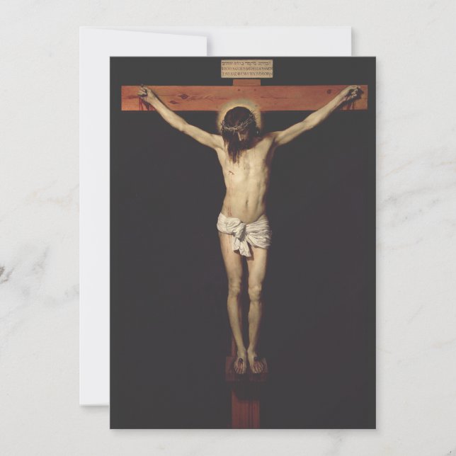 Invitación Cristo crucificado por Diego Velázquez (Anverso)