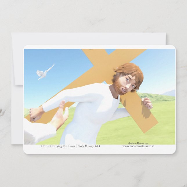 Invitación Cristo llevando la Cruz (Anverso)