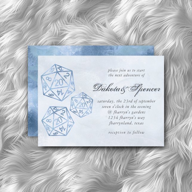 Invitación Crit azul D20 | RPG Tabletop Fantasy Dice (Subido por el creador)