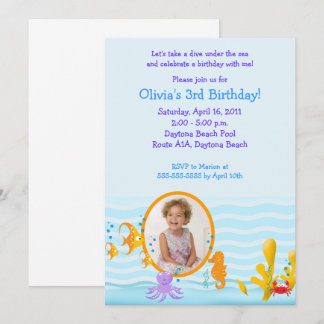 Invitación CRITERIOS MARÍTIMOS BAJO EL Mar *FOTO* Cumpleaños 