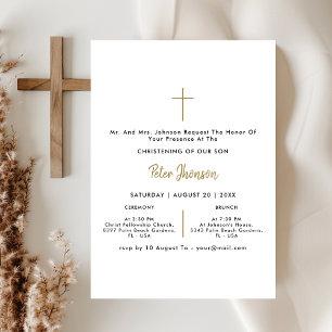 Invitación Criticación neutral de género blanco y oro negro