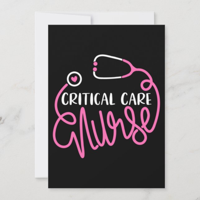 Invitación Critical Care Nurse Logo RN Critical Care Nursing (Anverso)