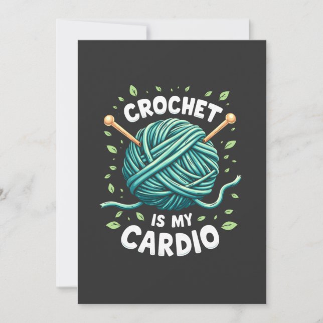 Invitación Crochet es mi cardio Hilo de coser Fitness (Anverso)