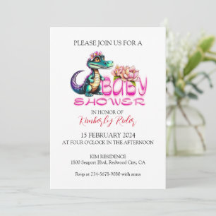 Invitación Crocodile Cutie Baby Shower