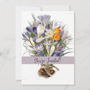 Invitación Crocus Spring Flower Botanical Floral Art