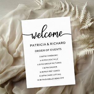Invitación Cronograma de Orden de Eventos de Boda