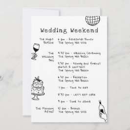 Invitación Cronología de Boda Caprichosa Dibujada a Mano