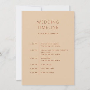 Invitación Cronología de Boda de Arena de Melocotón Cálido