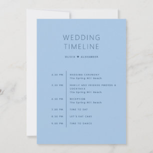 Invitación Cronología de Boda en la Playa Itinerario de Cie