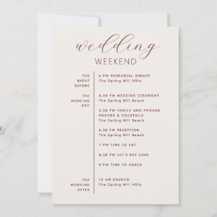 Invitación Cronología de Boda en Letra Script Marfil Suave +