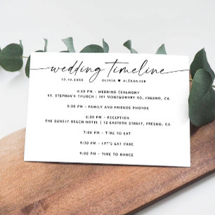 Invitación Cronología de Boda Minimalista   Itinerario Guiona