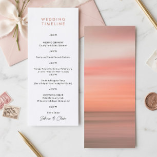 Invitación Cronología de Itinerario de Boda Rose Blush