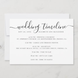 Invitación Cronología de la Boda | Horario Minimalista Modern