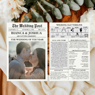 Invitación Cronología de la ceremonia única de Boda de fotos