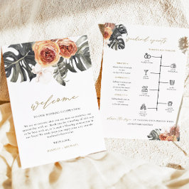 Invitación Cronología del Boda tropical de KINSLEY Boho Terra