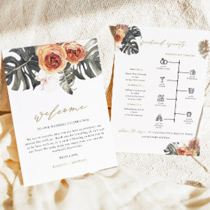 Invitación Cronología del Boda tropical de KINSLEY Boho Terra