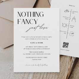 Invitación Cronología minimalista código QR RSVP Boda minimal