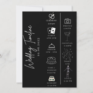 Invitación Cronología y detalles de la boda de Gotich