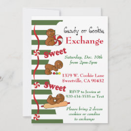 Invitación Crookie de pan de jengibre o canje de dulces