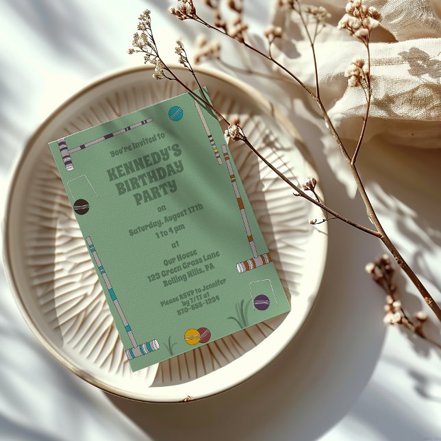 Invitación Croquet Set, Personalizado de juegos de yard Fiest (Subido por el creador)