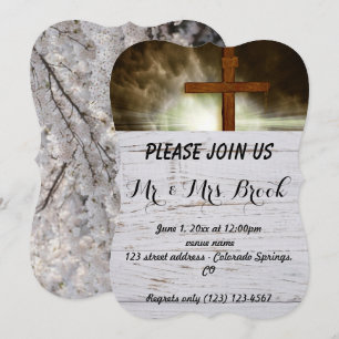 Invitación Cross Faith Hope Love Believe el destino de Destin