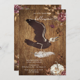 Invitación Crow & Feather, el crepúsculo de Moody Halloween