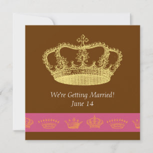 Invitación Crown Designs - Rosa y Naranja
