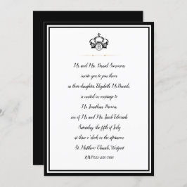 Invitación Crown Royal Black White and Gold Boda