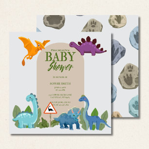 Invitación Cruce de dinosaurios, Baby Shower T-rex