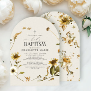 Invitación Cruce de escritura moderna del bautismo sagrado de