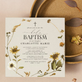 Invitación Cruce de escritura moderna del bautismo sagrado de
