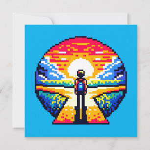 Invitación Cruce del atardecer en un hermoso viaje de arte a 