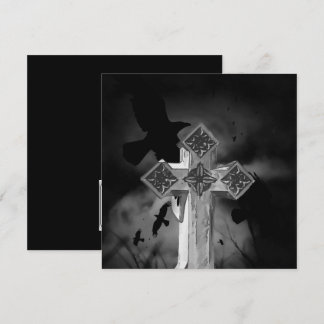 Invitación Cruce gótica con cuerdas de la luna de la luna