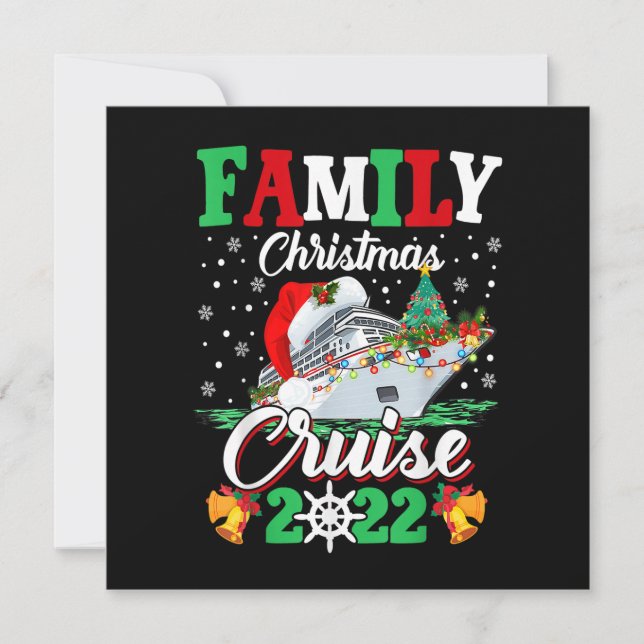 Invitación Crucero de Navidad Familiar Divertido Merry Cruise (Anverso)