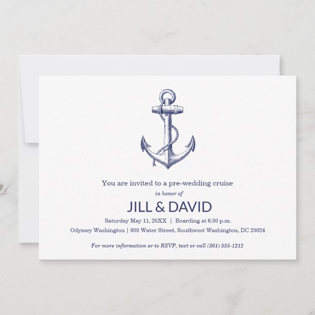 Invitación Crucero Nautical Theme (Anverso)