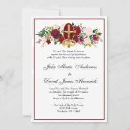 Invitación Crucifijo católico elegante Boda religioso Invita