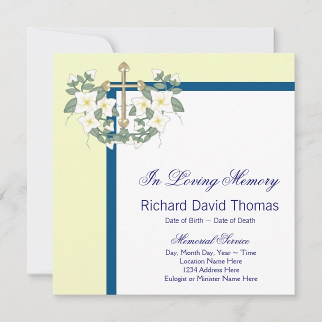Invitación Cruz Azul De La Marina Amarilla En Memorial De Amo (Anverso)