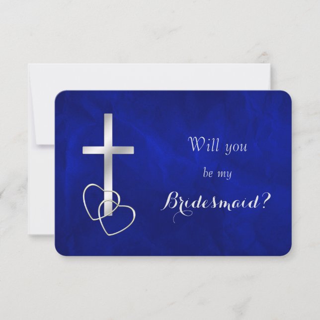 Invitación Cruz Azul De Plata Serás Mi Novia (Anverso)