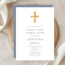 Cruz Azul Niño Religioso Primero Santa Comunión