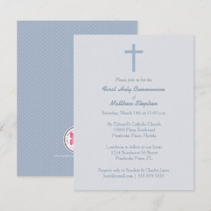 Invitación Cruz Azul Pastel de la Comunión